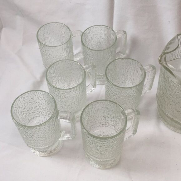 Vintage Tree Bark Texture Mugs & Pitcher Set - Picture 2 of 7